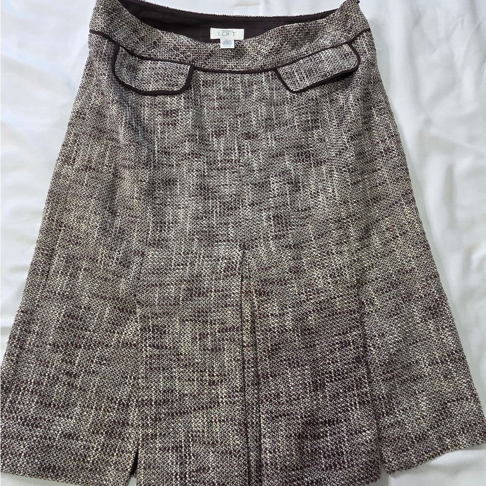 ANN TAYLOR LOFT
Brown and Cream Tweed Skirt Set - Picture 7 of 14